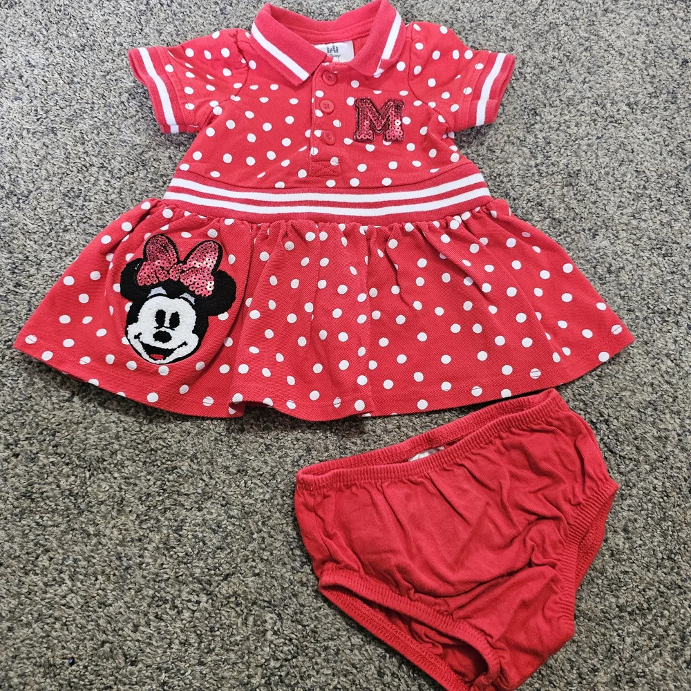 Disney Minnie Mouse Red Polka Dot Dress Set